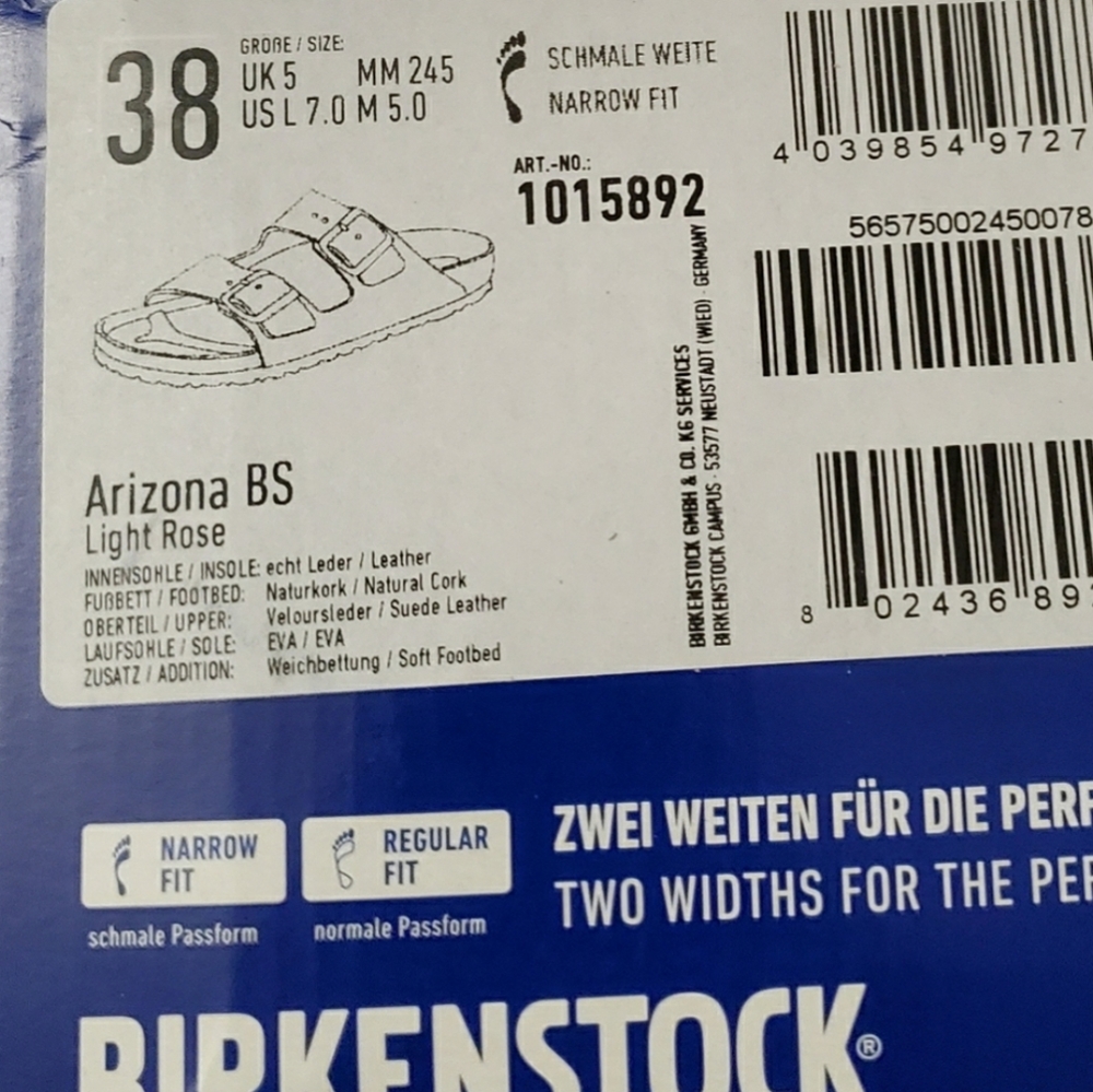 Birkenstock Arizona Light Rose Suede Sandal - Picture 7 of 7